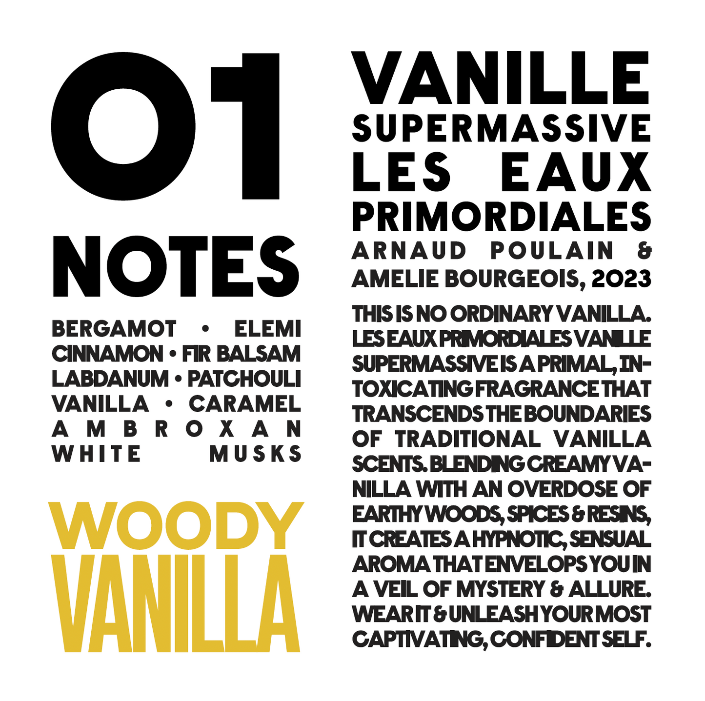 5ml Bottle - Vanille Supermassive by Les Eaux Primordiales (From ScentClub Kit #10)