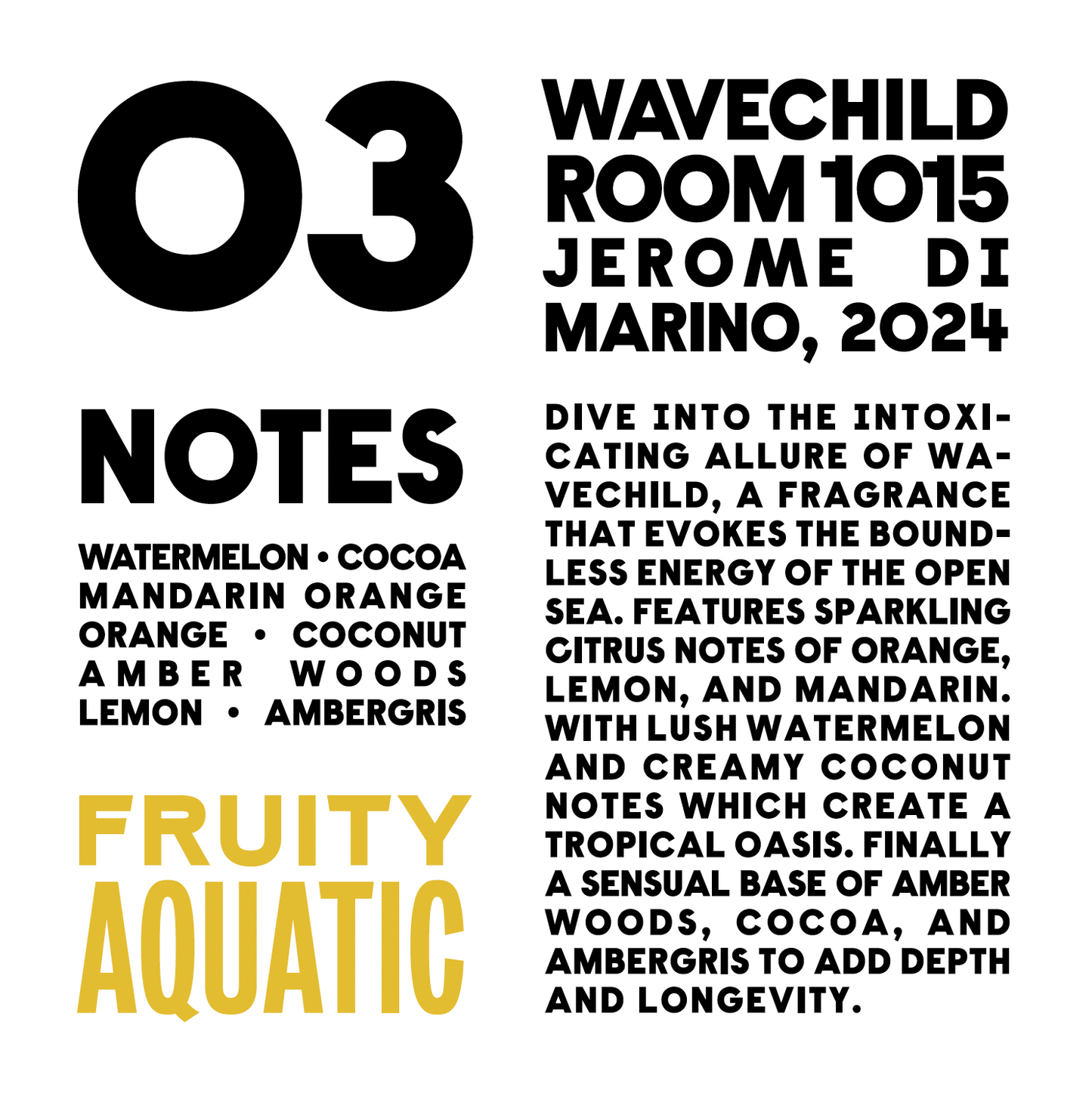 5ml Bottle - Wavechild by Room 1015 (From ScentClub Kit #11)