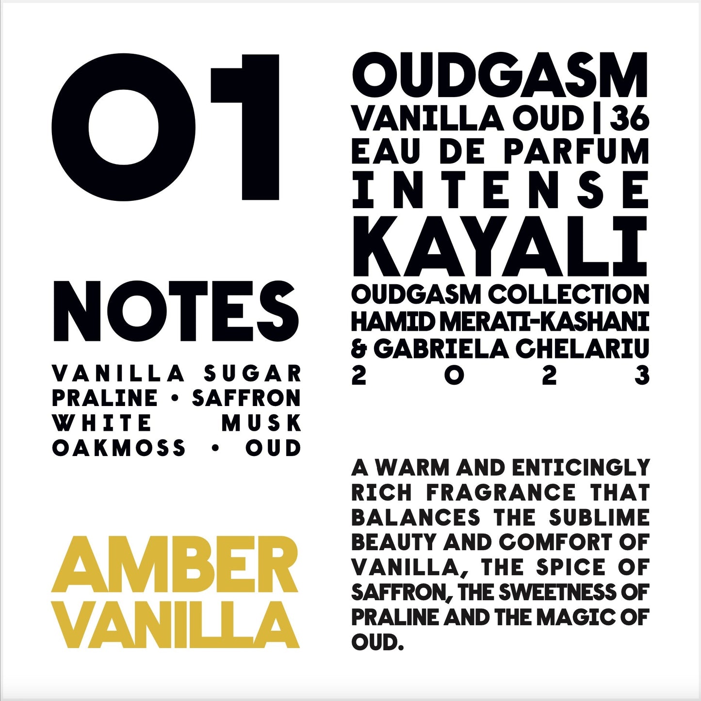 5ml Bottle - Oudgasm Vanilla Oud by Kayali (From ScentClub Kit #7)